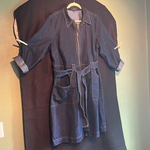 Eloquii Denim Zipper Dress with belt Size 20